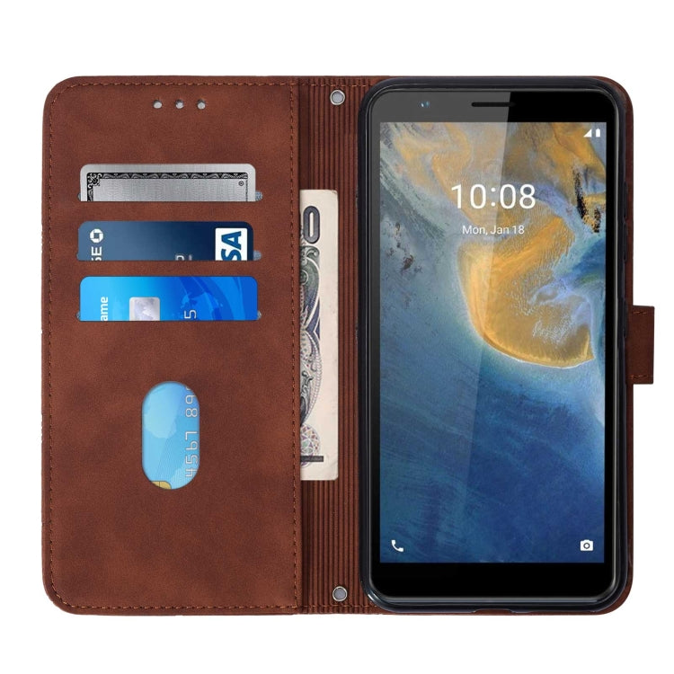 For ZTE Blade A31 Crossbody 3D Embossed Flip Leather Phone Case