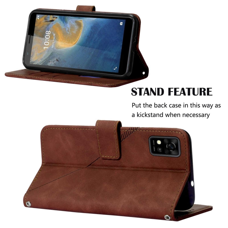 For ZTE Blade A31 Crossbody 3D Embossed Flip Leather Phone Case