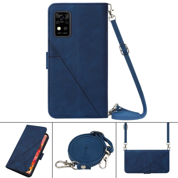 For ZTE Blade A31 Crossbody 3D Embossed Flip Leather Phone Case