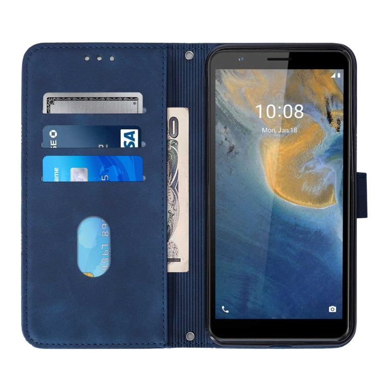 For ZTE Blade A31 Crossbody 3D Embossed Flip Leather Phone Case