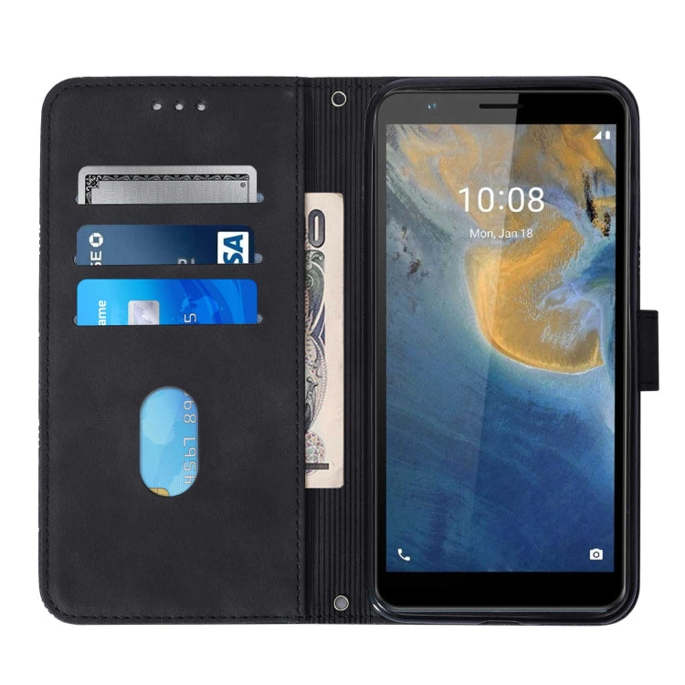 For ZTE Blade A31 Crossbody 3D Embossed Flip Leather Phone Case
