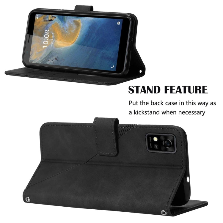 For ZTE Blade A31 Crossbody 3D Embossed Flip Leather Phone Case