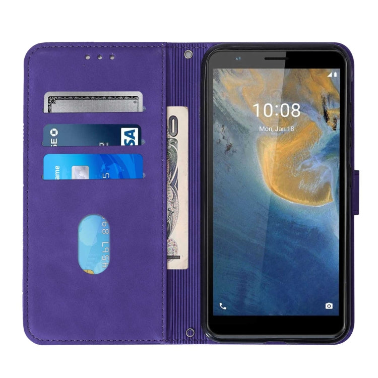 For ZTE Blade A31 Crossbody 3D Embossed Flip Leather Phone Case