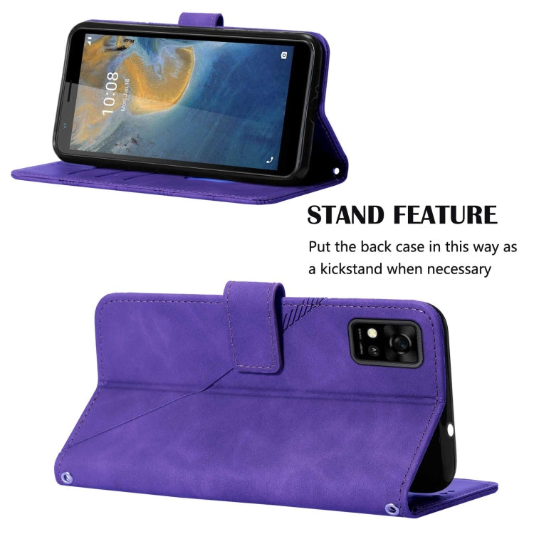For ZTE Blade A31 Crossbody 3D Embossed Flip Leather Phone Case