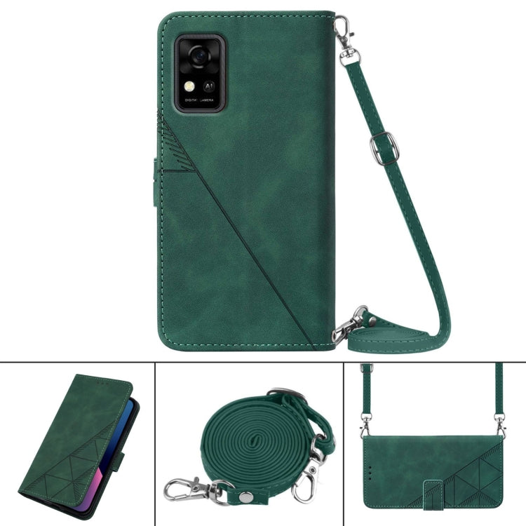 For ZTE Blade A31 Crossbody 3D Embossed Flip Leather Phone Case