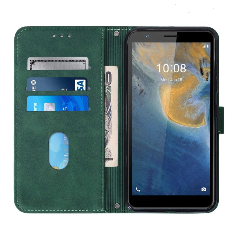 For ZTE Blade A31 Crossbody 3D Embossed Flip Leather Phone Case