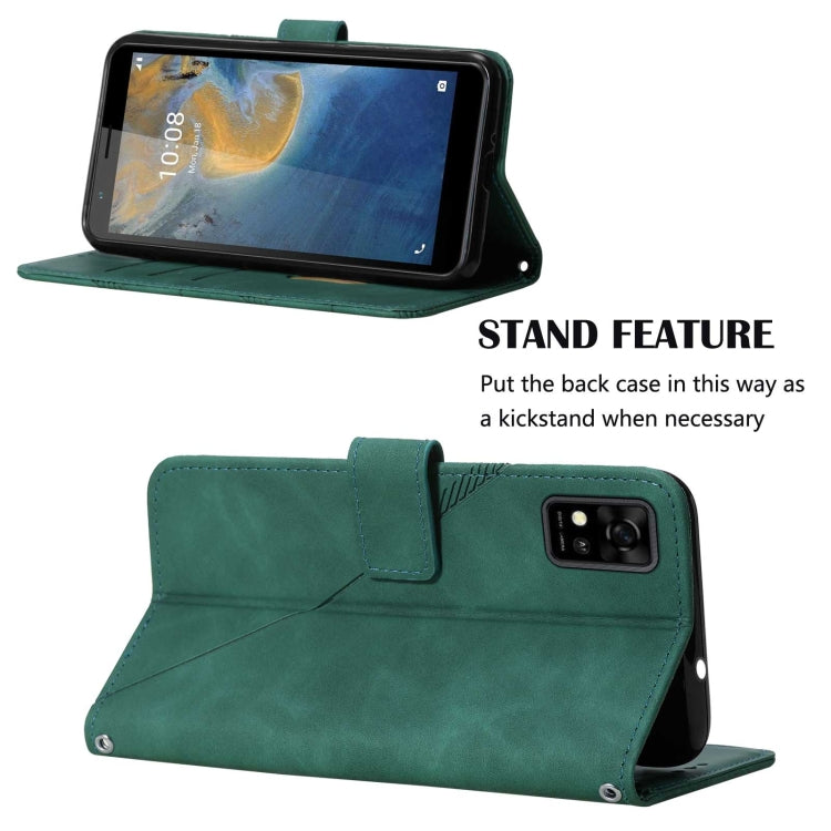 For ZTE Blade A31 Crossbody 3D Embossed Flip Leather Phone Case