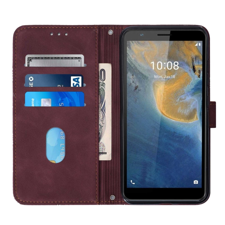 For ZTE Blade A31 Crossbody 3D Embossed Flip Leather Phone Case