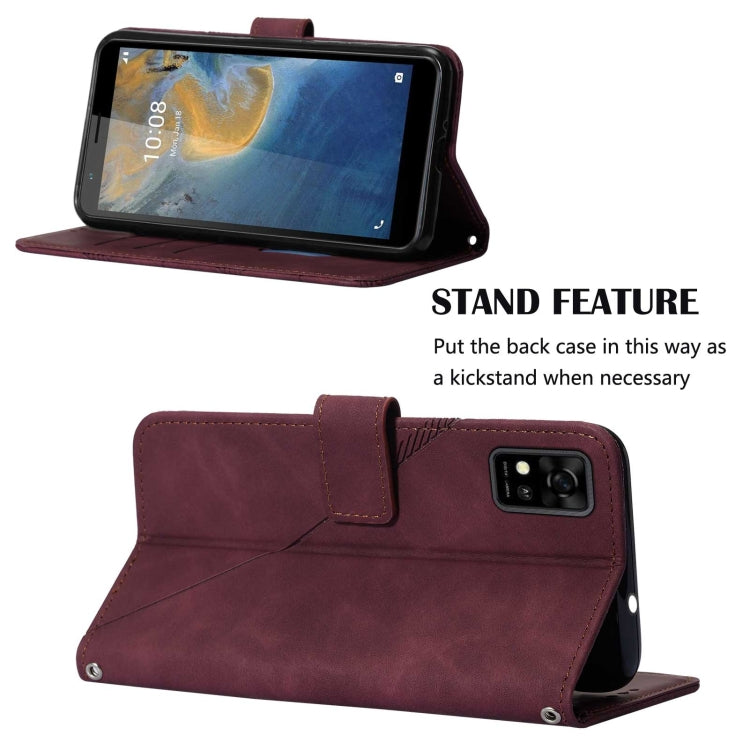 For ZTE Blade A31 Crossbody 3D Embossed Flip Leather Phone Case