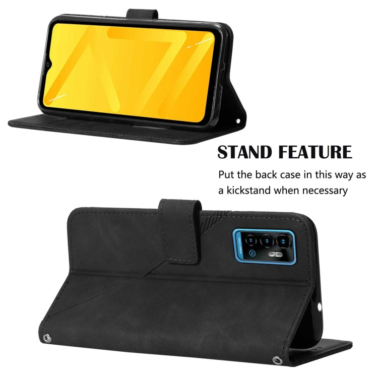 For ZTE Blade A71 Crossbody 3D Embossed Flip Leather Phone Case