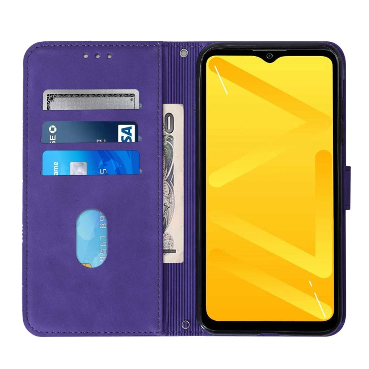 For ZTE Blade A71 Crossbody 3D Embossed Flip Leather Phone Case