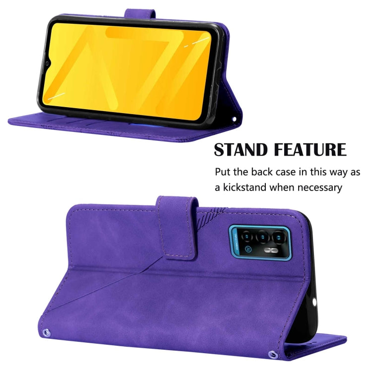 For ZTE Blade A71 Crossbody 3D Embossed Flip Leather Phone Case