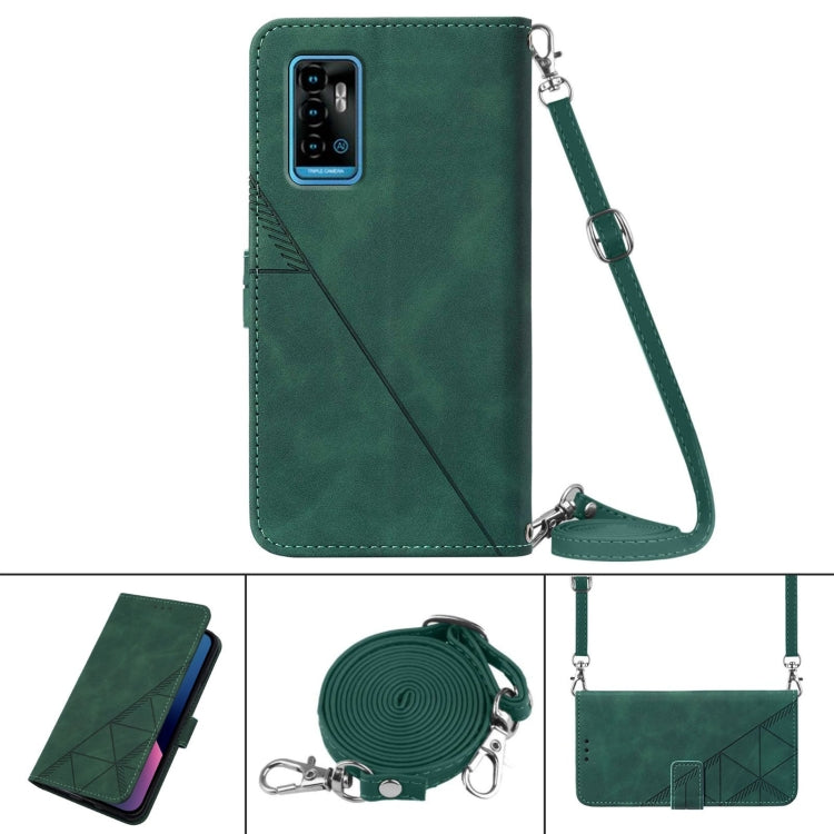 For ZTE Blade A71 Crossbody 3D Embossed Flip Leather Phone Case