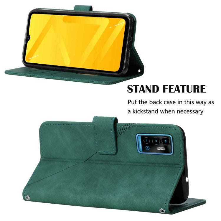 For ZTE Blade A71 Crossbody 3D Embossed Flip Leather Phone Case