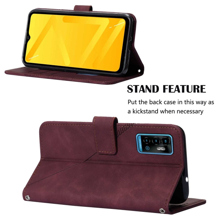 For ZTE Blade A71 Crossbody 3D Embossed Flip Leather Phone Case