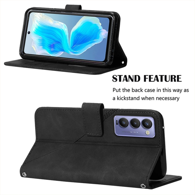 For Tecno Camon 18 Crossbody 3D Embossed Flip Leather Phone Case