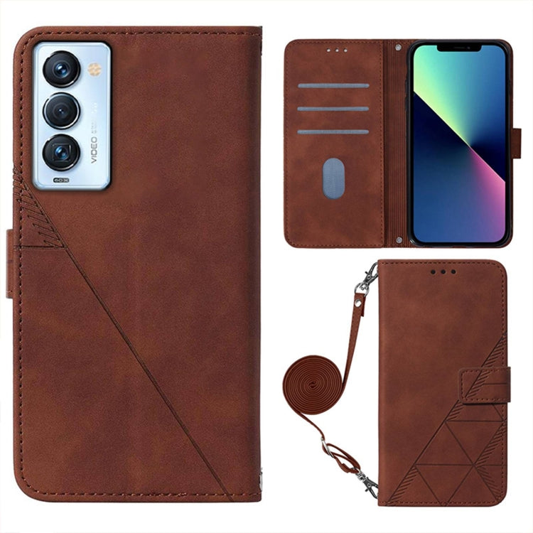 For Tecno Camon 18 Premier Crossbody 3D Embossed Flip Leather Phone Case