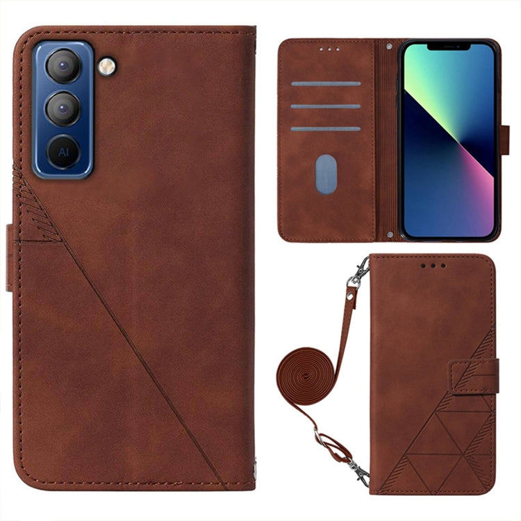 For Tecno Pop 5P Crossbody 3D Embossed Flip Leather Phone Case