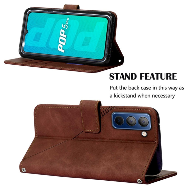 For Tecno Pop 5P Crossbody 3D Embossed Flip Leather Phone Case
