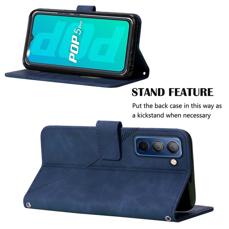 For Tecno Pop 5P Crossbody 3D Embossed Flip Leather Phone Case