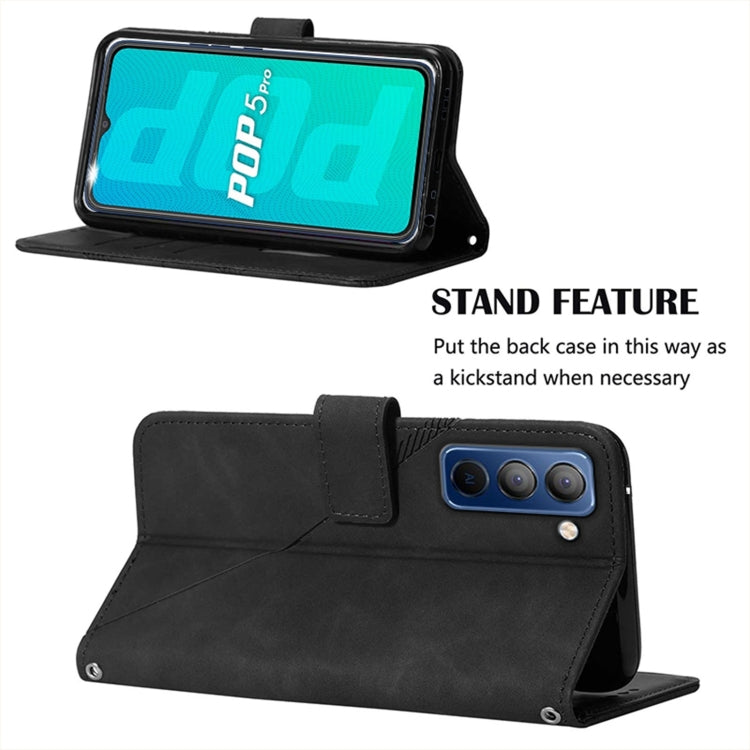 For Tecno Pop 5P Crossbody 3D Embossed Flip Leather Phone Case