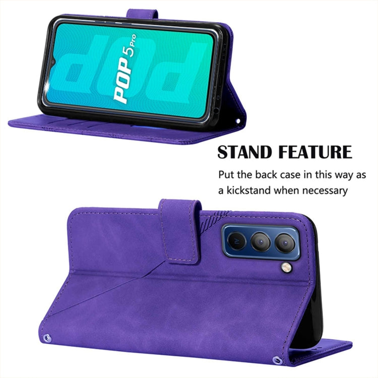 For Tecno Pop 5P Crossbody 3D Embossed Flip Leather Phone Case