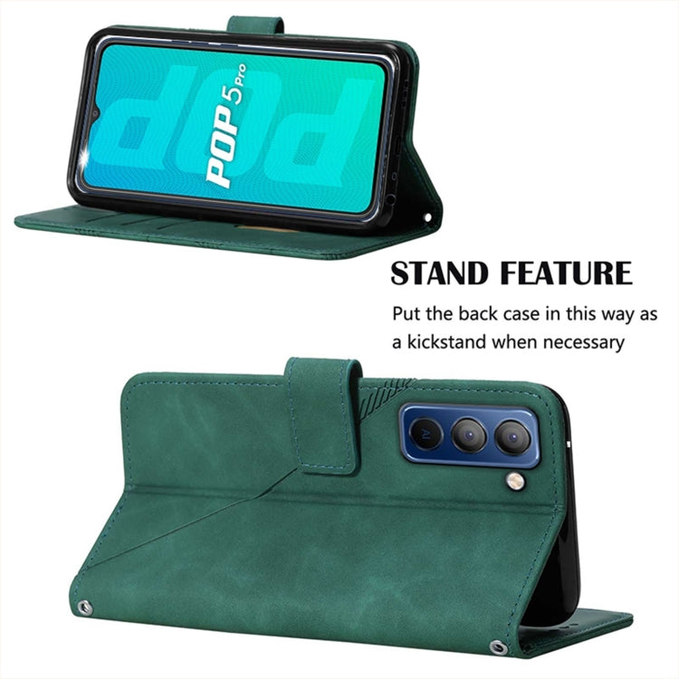For Tecno Pop 5P Crossbody 3D Embossed Flip Leather Phone Case