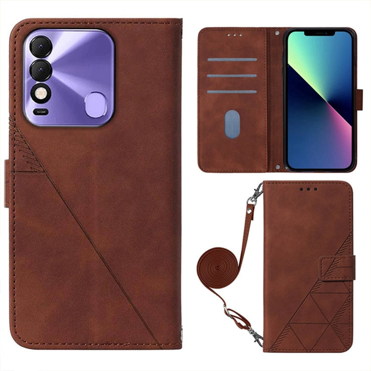 For Tecno Spark 8 KG6 Crossbody 3D Embossed Flip Leather Phone Case