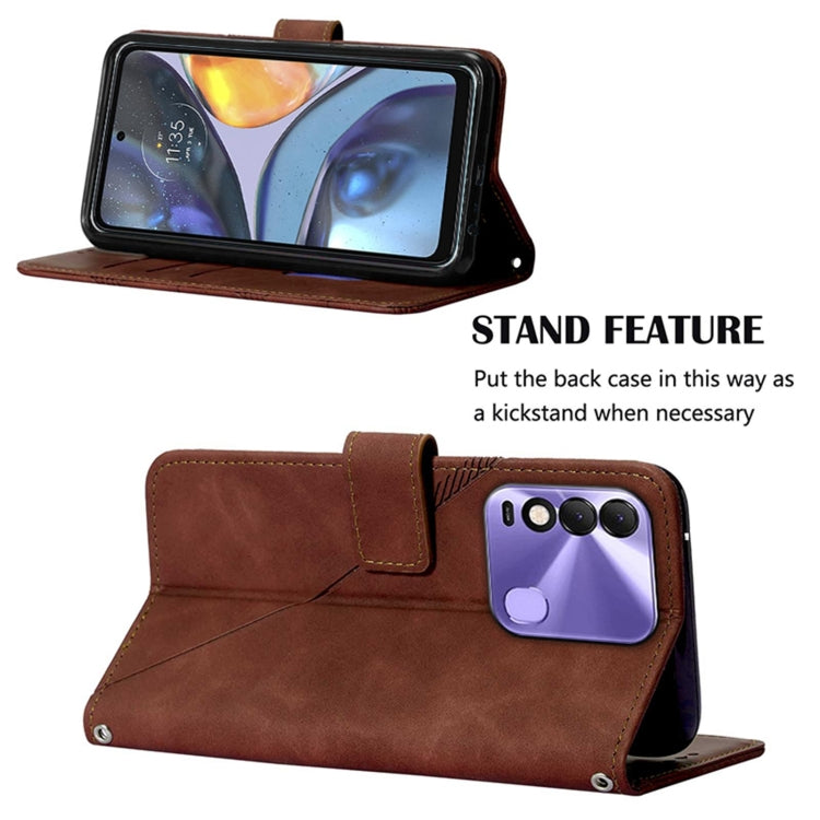 For Tecno Spark 8 KG6 Crossbody 3D Embossed Flip Leather Phone Case