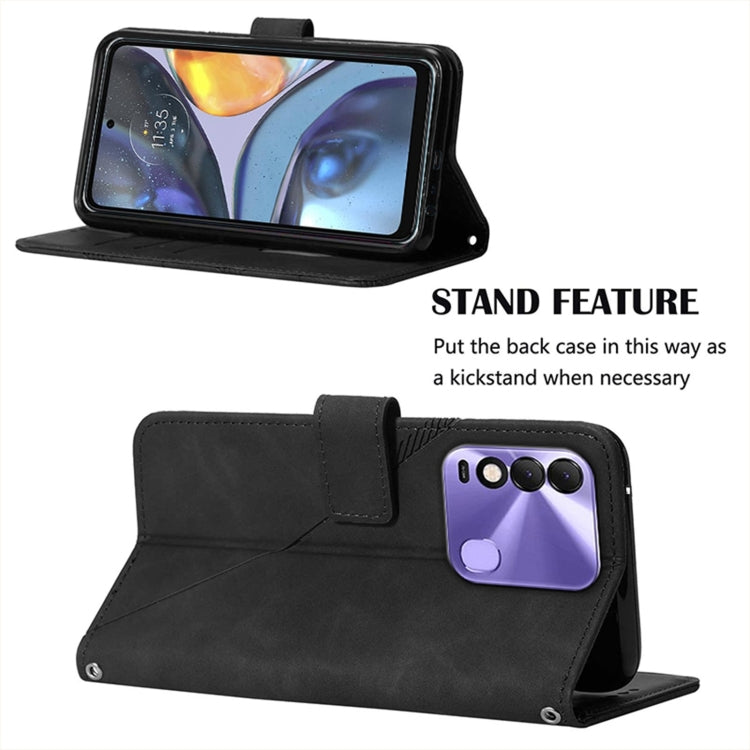 For Tecno Spark 8 KG6 Crossbody 3D Embossed Flip Leather Phone Case