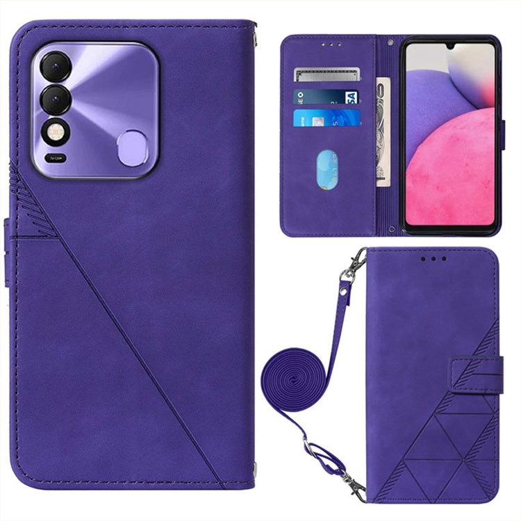 For Tecno Spark 8 KG6 Crossbody 3D Embossed Flip Leather Phone Case