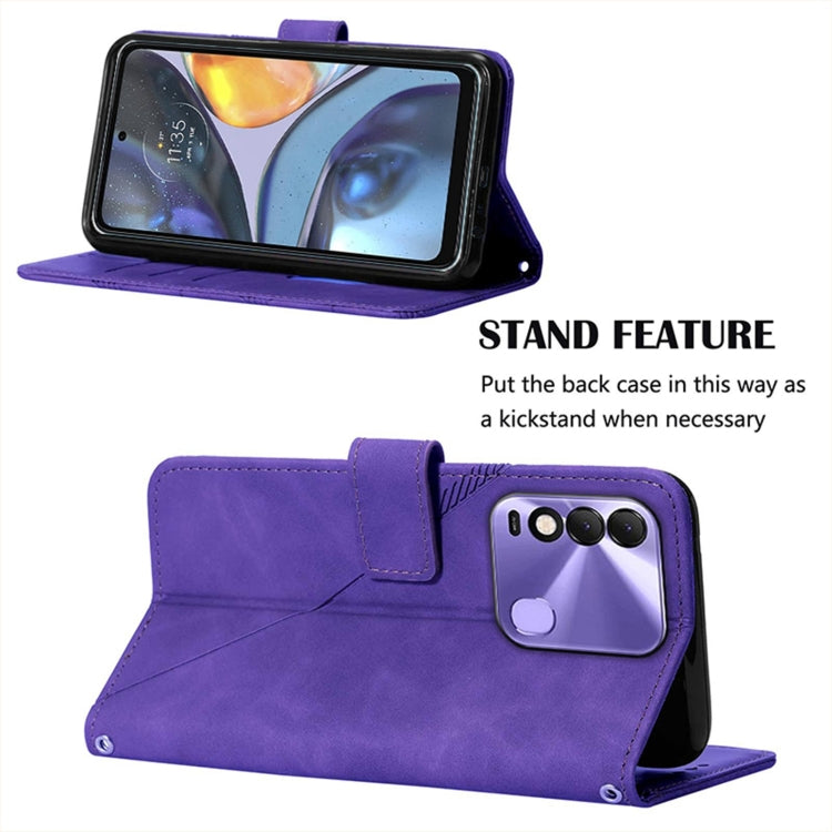For Tecno Spark 8 KG6 Crossbody 3D Embossed Flip Leather Phone Case