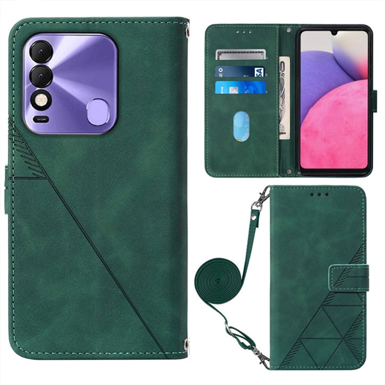 For Tecno Spark 8 KG6 Crossbody 3D Embossed Flip Leather Phone Case