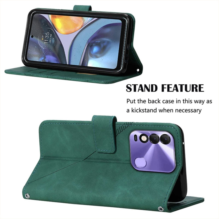 For Tecno Spark 8 KG6 Crossbody 3D Embossed Flip Leather Phone Case