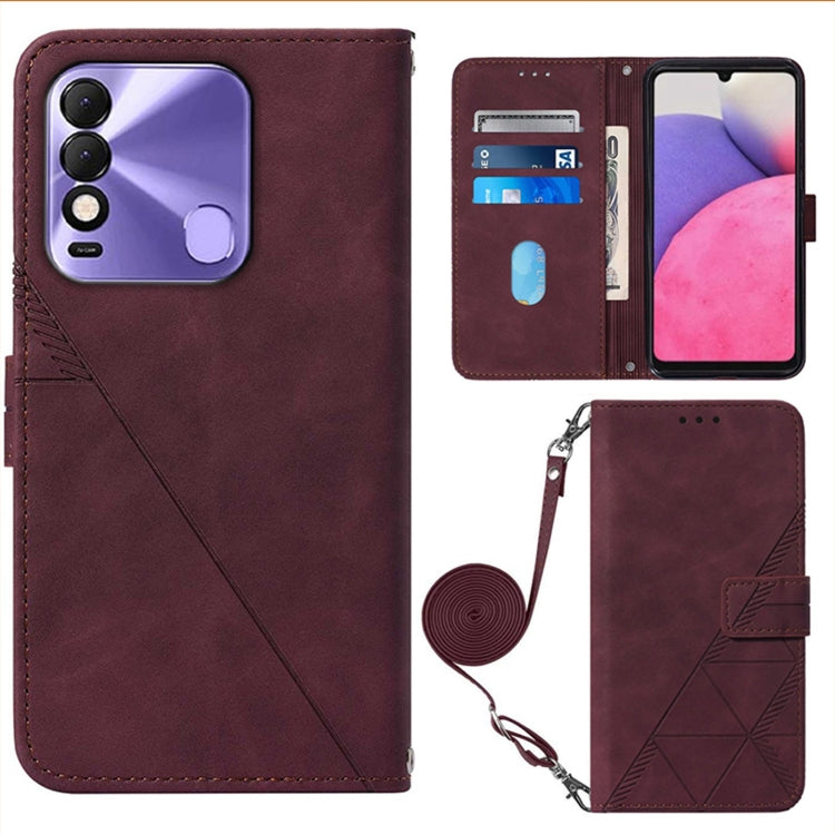 For Tecno Spark 8 KG6 Crossbody 3D Embossed Flip Leather Phone Case