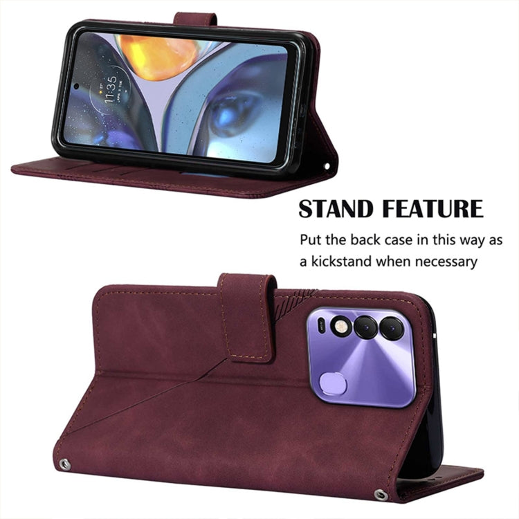 For Tecno Spark 8 KG6 Crossbody 3D Embossed Flip Leather Phone Case