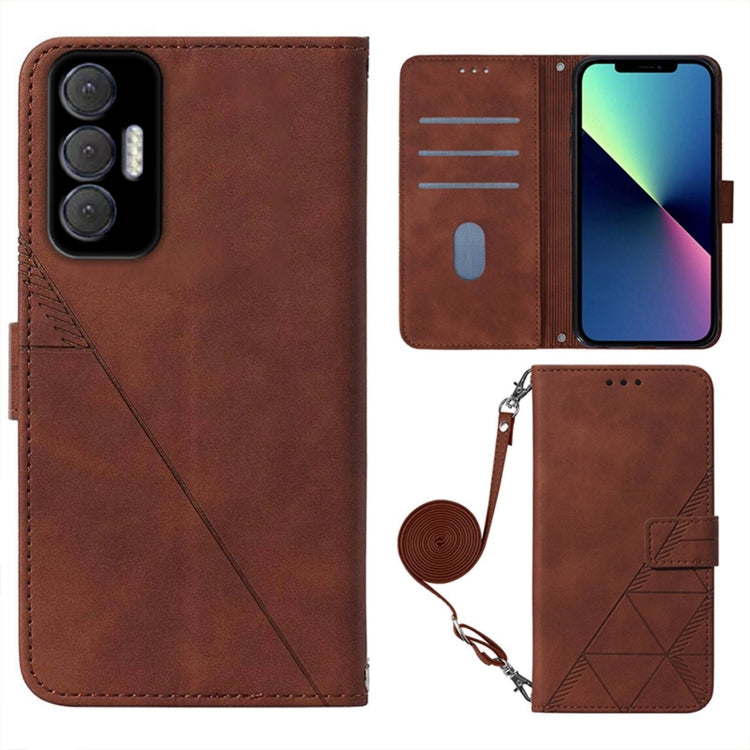 For Tecno Spark 8P Crossbody 3D Embossed Flip Leather Phone Case