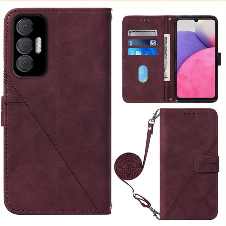For Tecno Spark 8P Crossbody 3D Embossed Flip Leather Phone Case