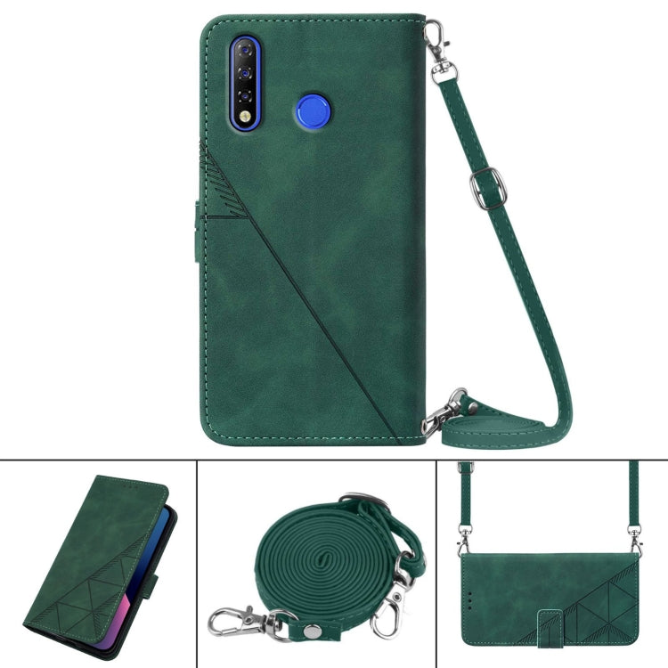 For Tecno Camon 12 / Spark 4 Crossbody 3D Embossed Flip Leather Phone Case