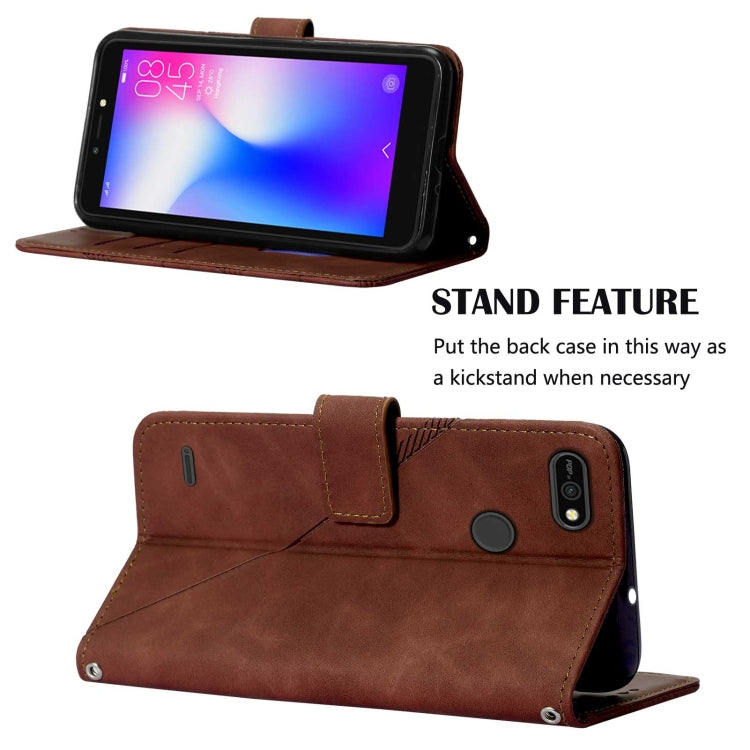For Tecno Pop 2F Crossbody 3D Embossed Flip Leather Phone Case