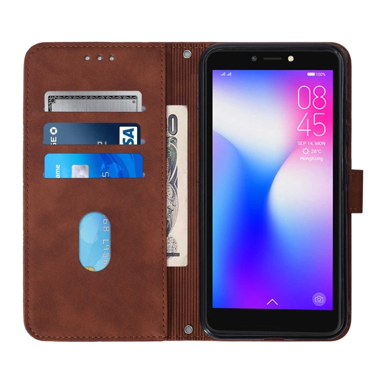 For Tecno Pop 2F Crossbody 3D Embossed Flip Leather Phone Case