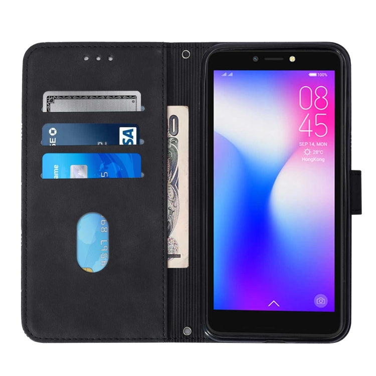 For Tecno Pop 2F Crossbody 3D Embossed Flip Leather Phone Case