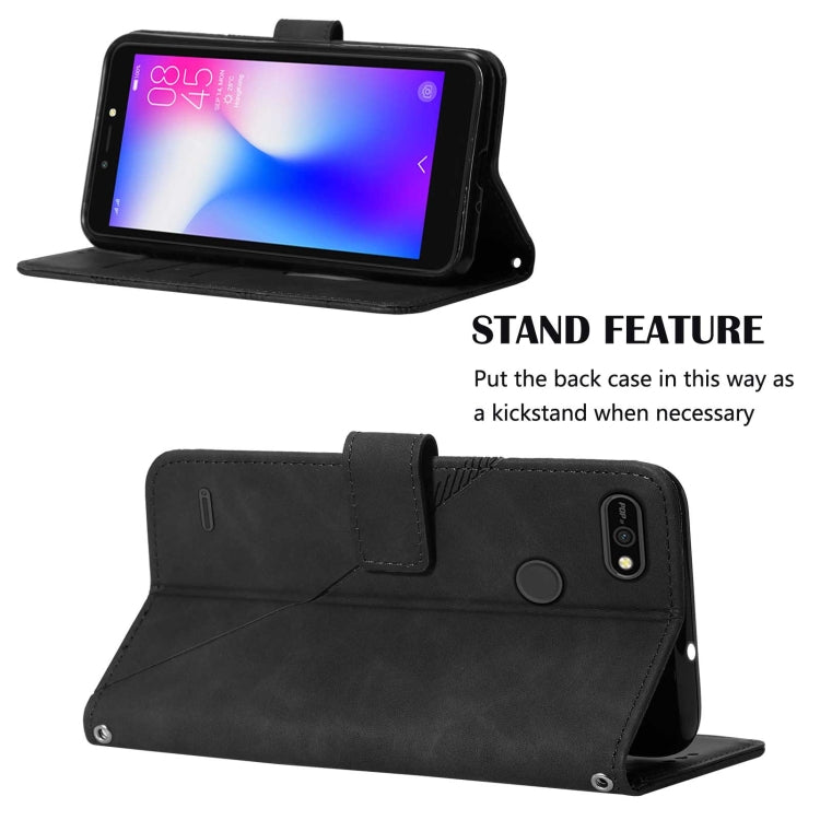 For Tecno Pop 2F Crossbody 3D Embossed Flip Leather Phone Case