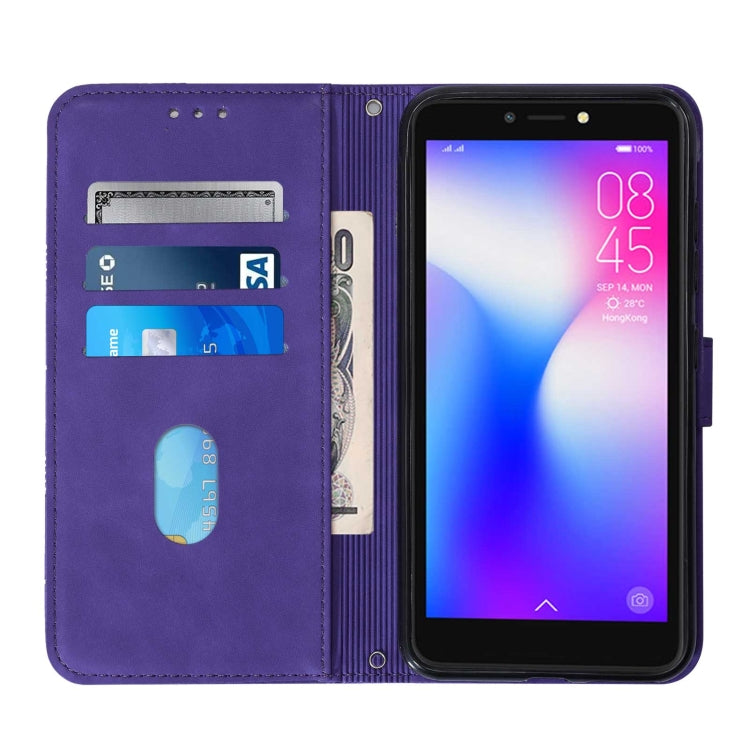 For Tecno Pop 2F Crossbody 3D Embossed Flip Leather Phone Case