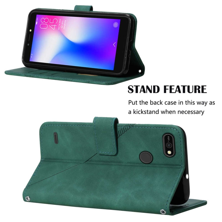 For Tecno Pop 2F Crossbody 3D Embossed Flip Leather Phone Case