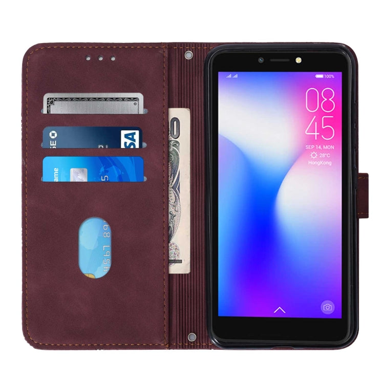 For Tecno Pop 2F Crossbody 3D Embossed Flip Leather Phone Case