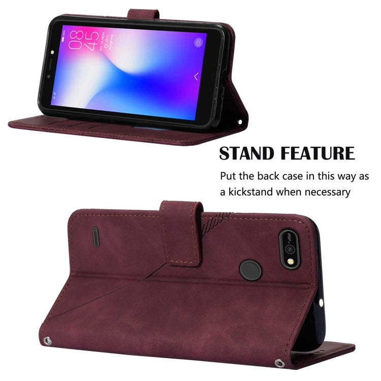 For Tecno Pop 2F Crossbody 3D Embossed Flip Leather Phone Case