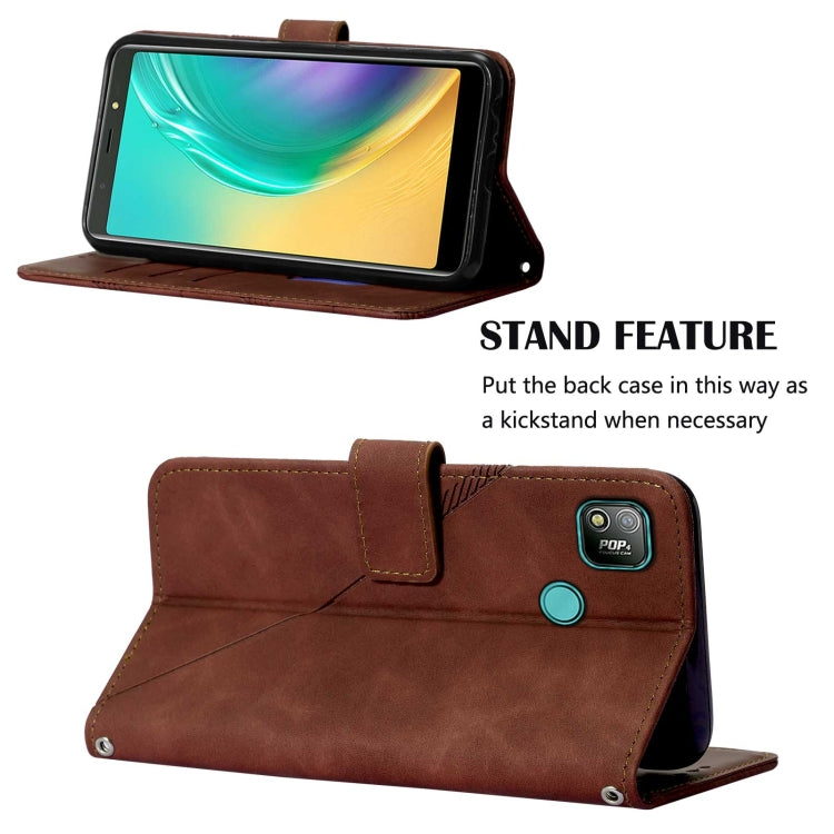For Tecno Pop 4 Crossbody 3D Embossed Flip Leather Phone Case