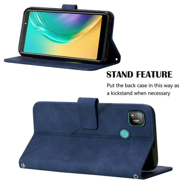 For Tecno Pop 4 Crossbody 3D Embossed Flip Leather Phone Case