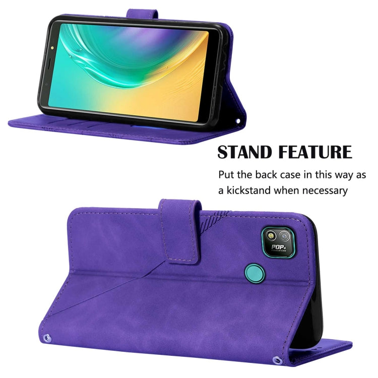 For Tecno Pop 4 Crossbody 3D Embossed Flip Leather Phone Case